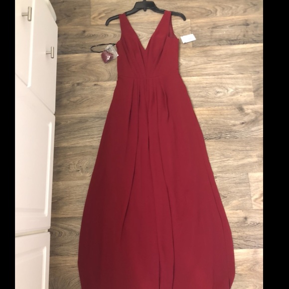 Social Bridesmaid Burgundy Dress #8157 - Picture 6 of 8